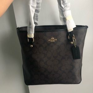 NEW Coach Zip Top Tote - Brown